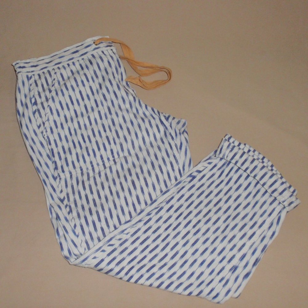 J. Crew Blue and White Striped Cropped Pants